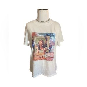 White Mona Lisa/Pulp Fiction Tee from Shein.